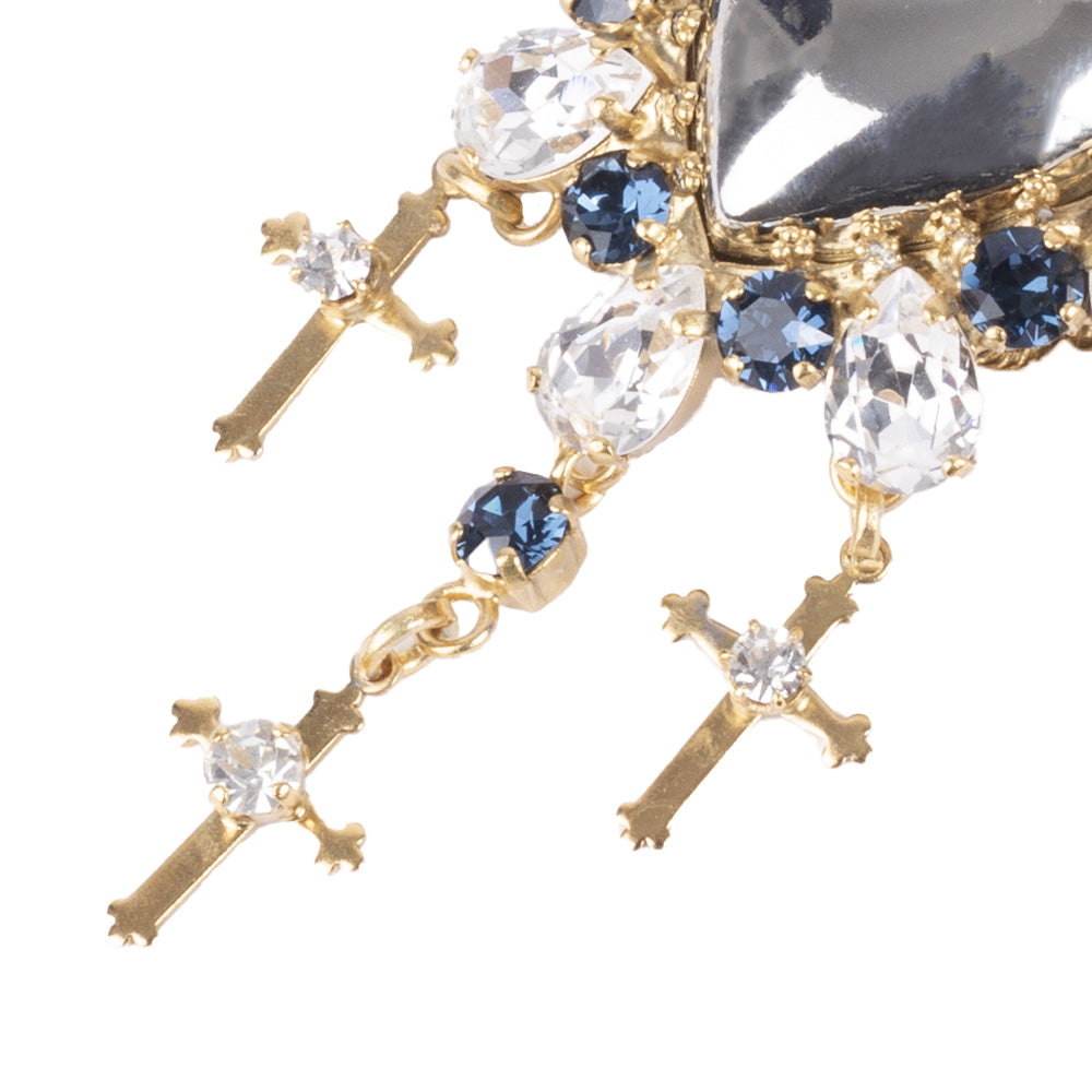 SPILLA A CUORE CON CROCI E STRASS