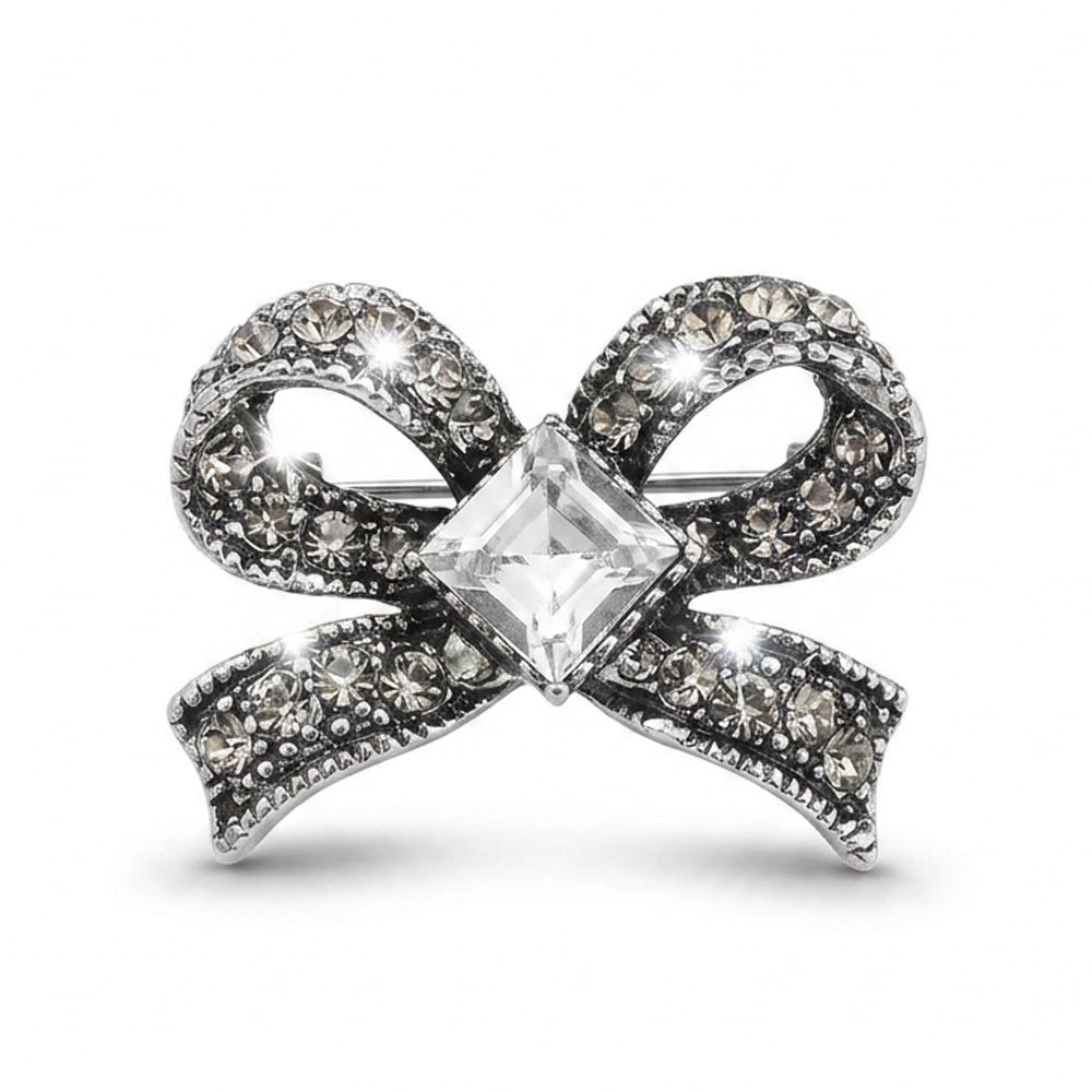 SPILLA A FORMA DI FIOCCO CON STRASS