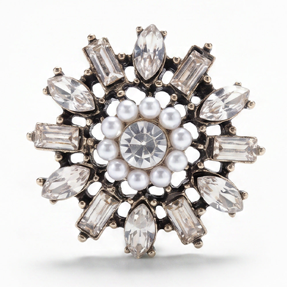 SPILLA A FORMA DI FIORE CON STRASS SUI PETALI