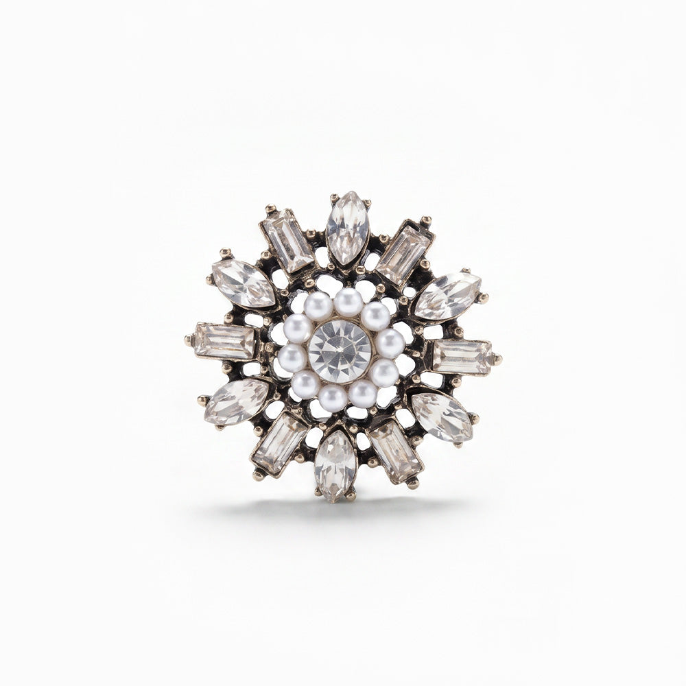 SPILLA A FORMA DI FIORE CON STRASS SUI PETALI