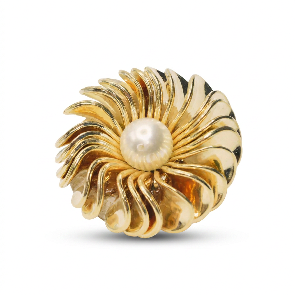 SPILLA A FIORE CON PERLA CENTRALE