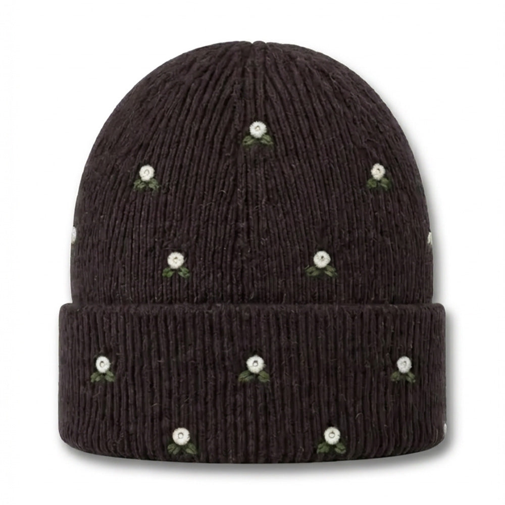 CAPPELLO A CUFFIA CON DECORIAZIONI A FIORI