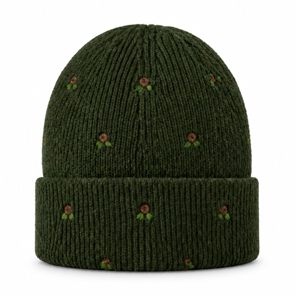 CAPPELLO A CUFFIA CON DECORIAZIONI A FIORI
