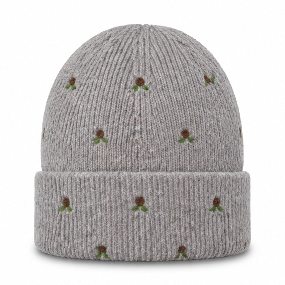 CAPPELLO A CUFFIA CON DECORIAZIONI A FIORI
