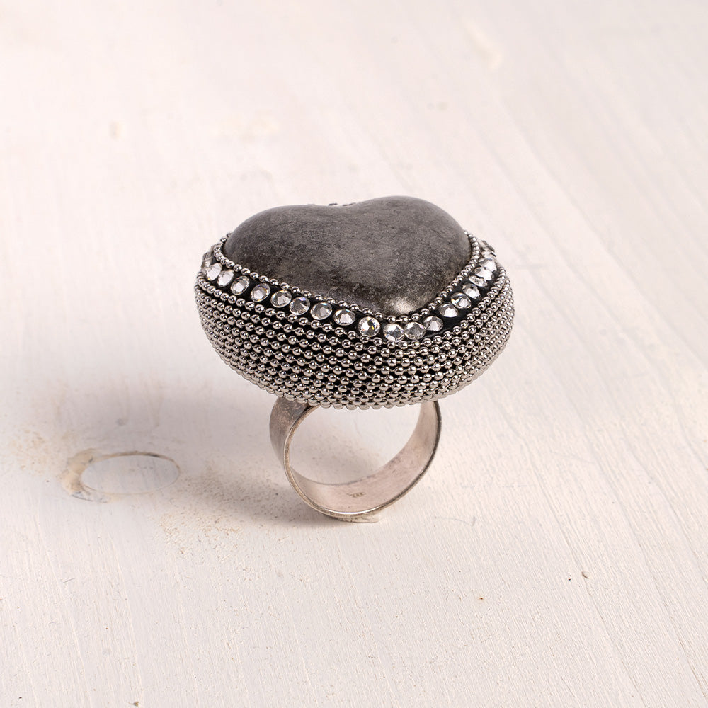 ANELLO REGOLABILE DALLA FORMA A CUORE GRANDE