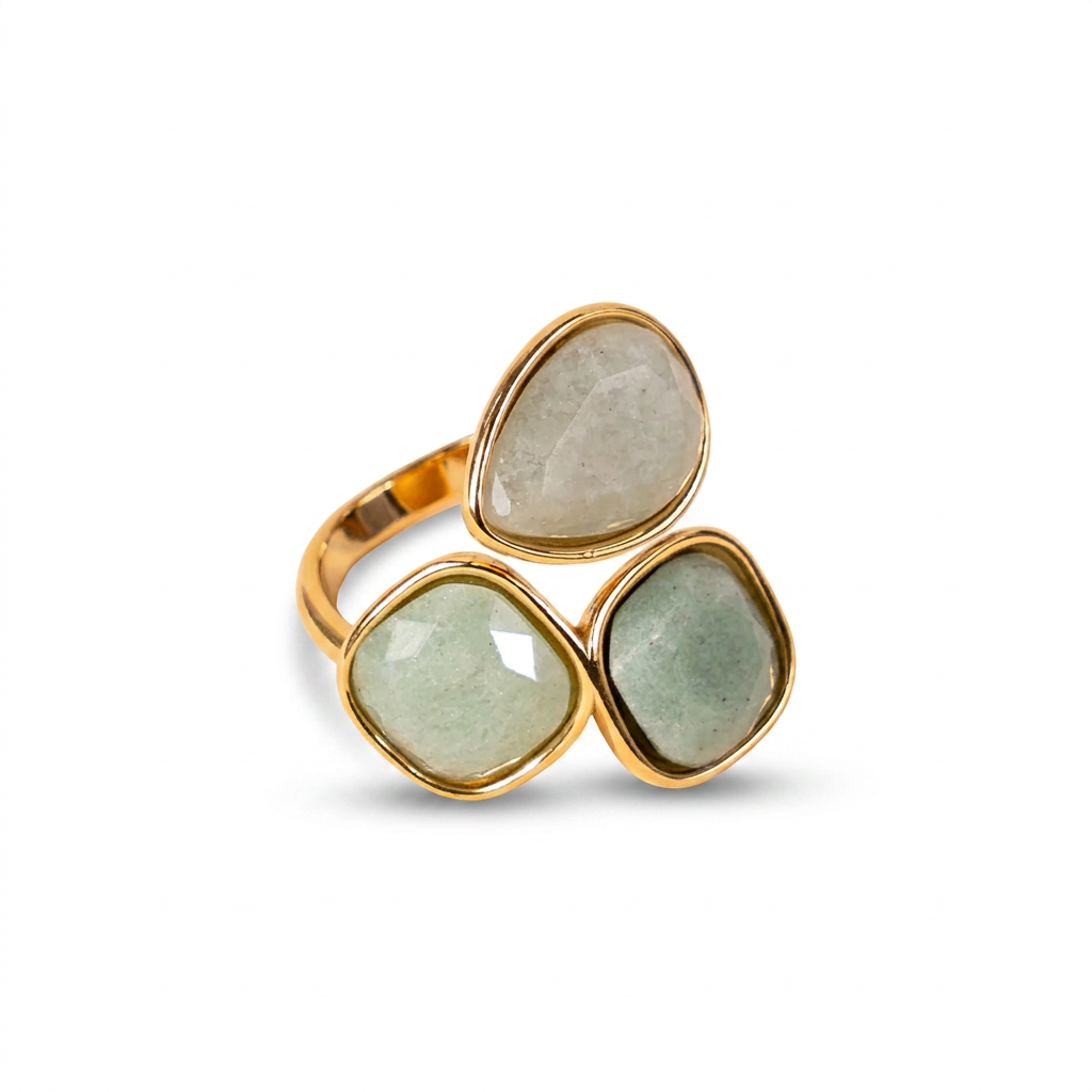 ANELLO CON TRE PIETRE COLORATE