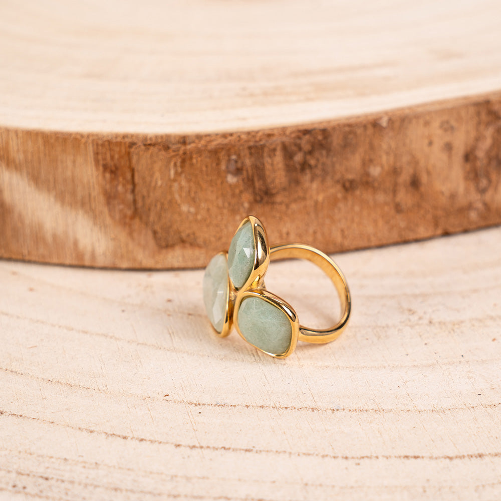 ANELLO CON TRE PIETRE COLORATE