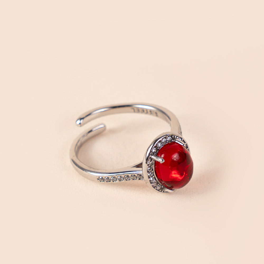 ANELLO REGOLABILE CON PIETRA CENTRALE E STRASS