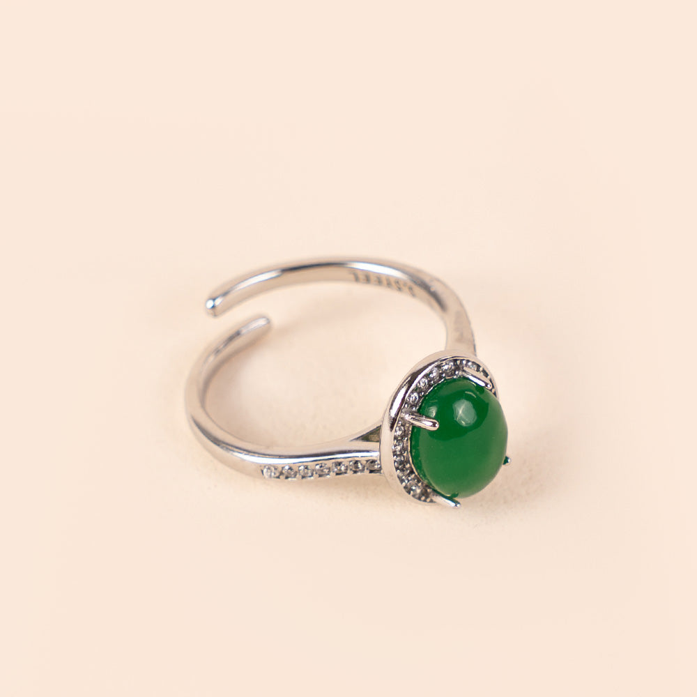 ANELLO REGOLABILE CON PIETRA CENTRALE E STRASS