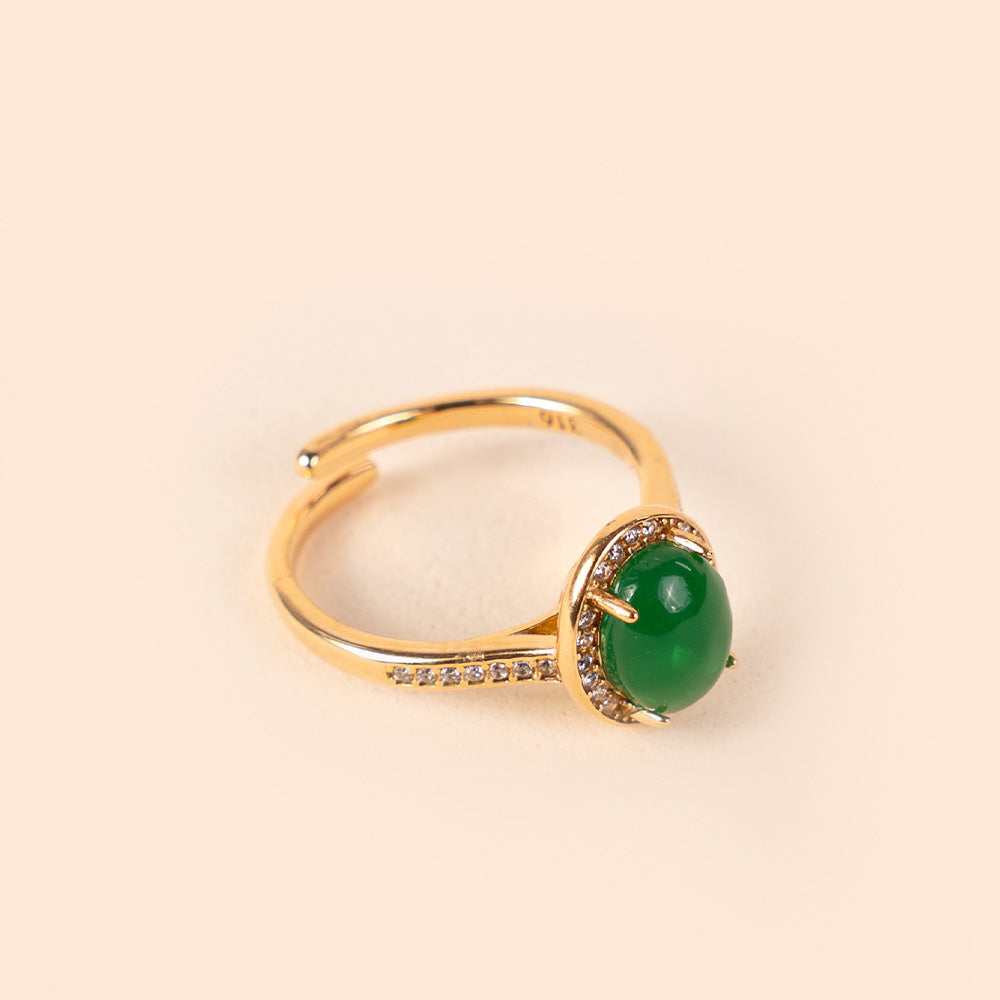 ANELLO REGOLABILE CON PIETRA CENTRALE E STRASS