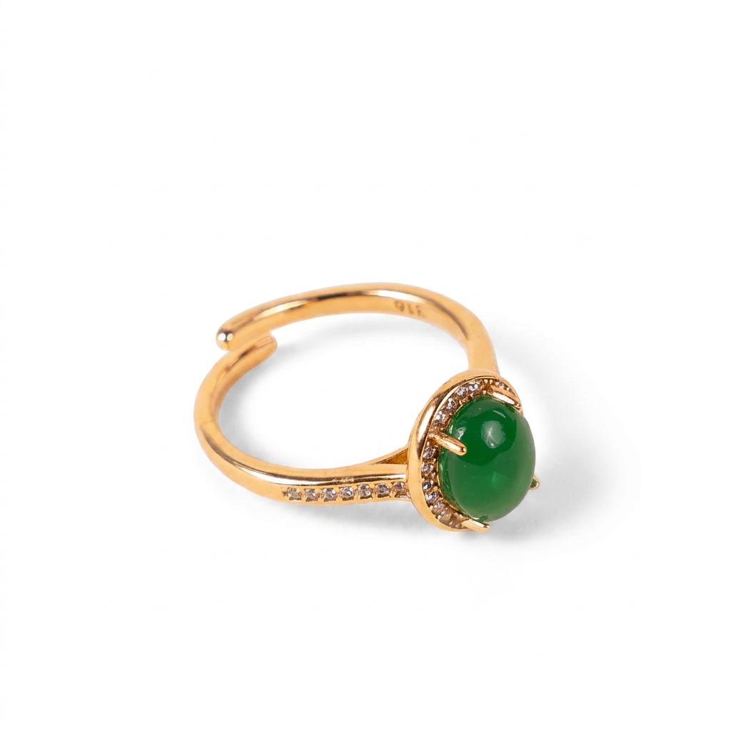 ANELLO REGOLABILE CON PIETRA CENTRALE E STRASS