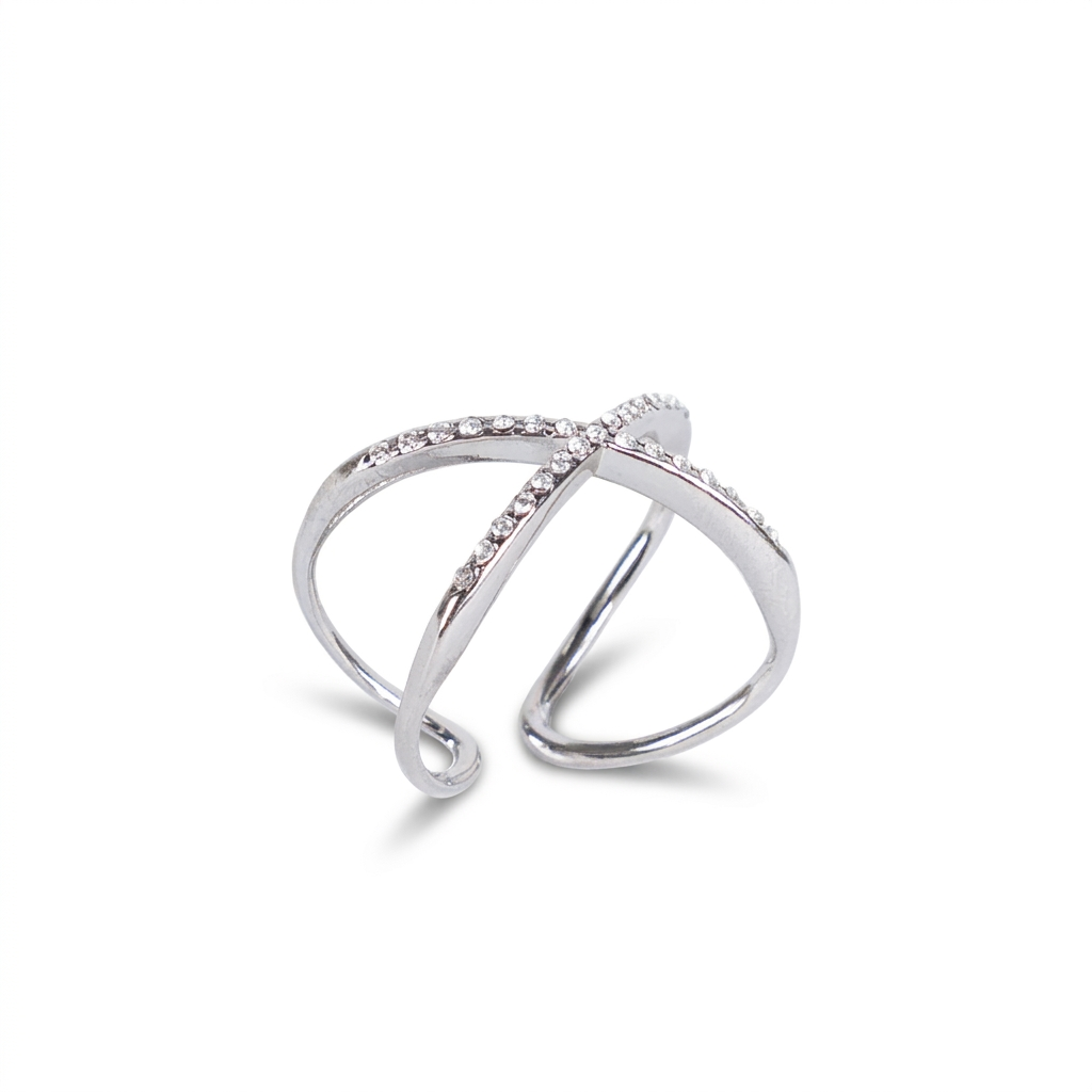 ANELLO REGOLABILE CON STRASS A X