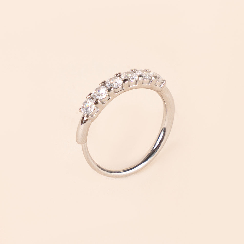 ANELLO A FEDINA REGOLABILE CON SEI STRASS