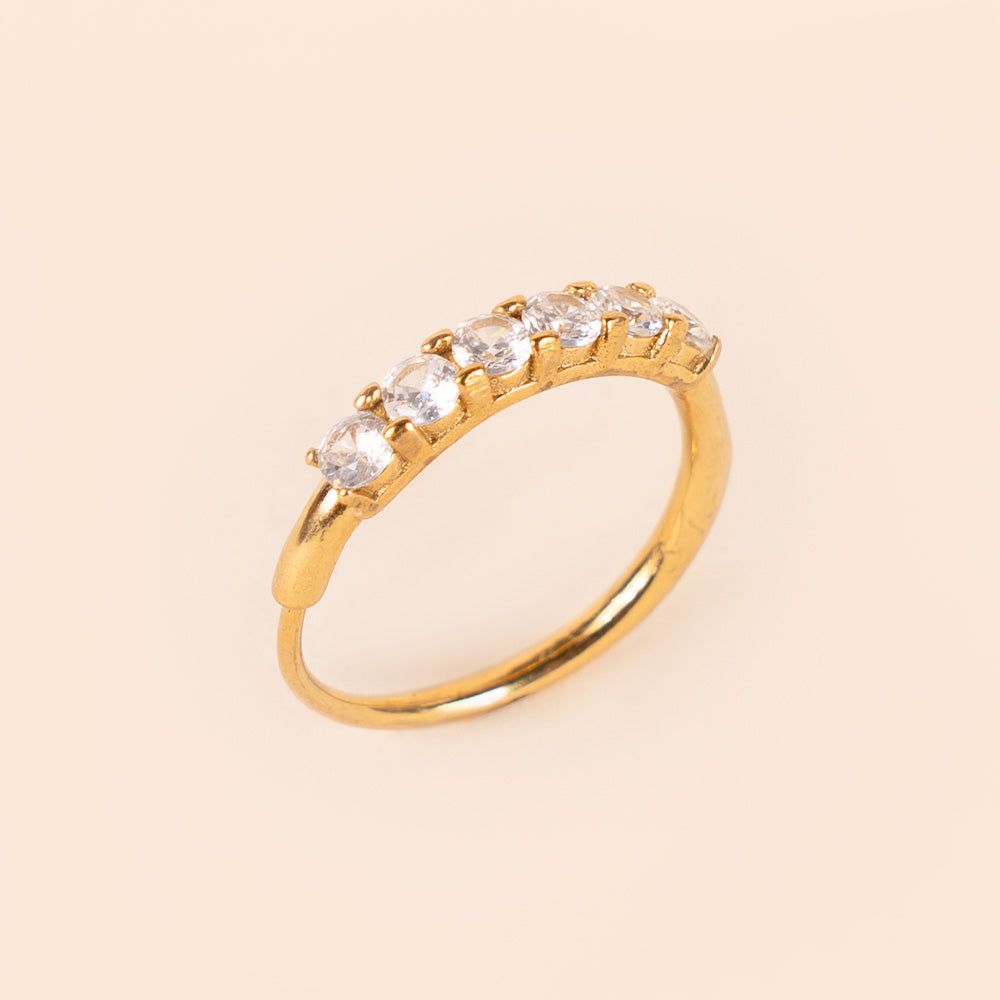 ANELLO A FEDINA REGOLABILE CON SEI STRASS