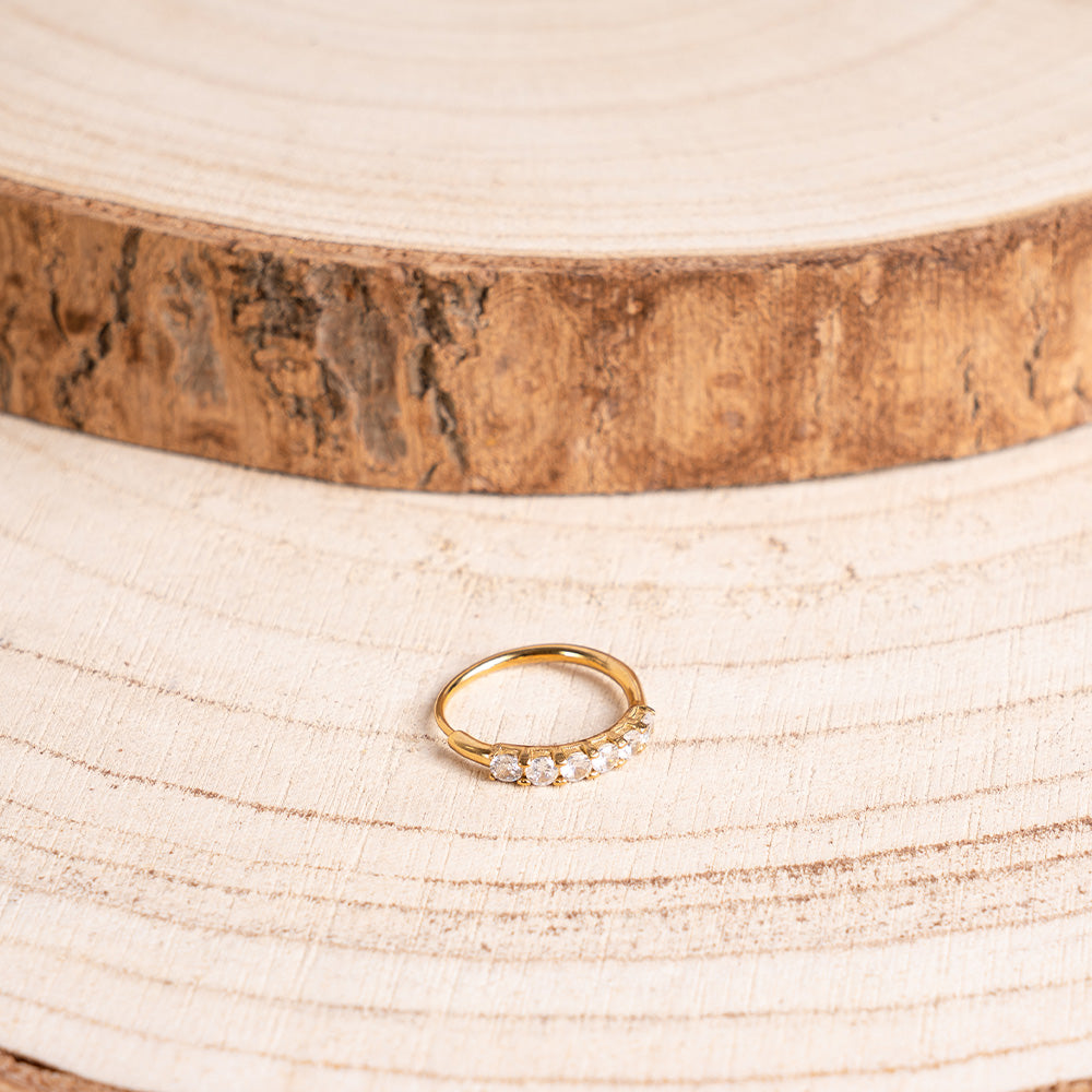 ANELLO A FEDINA REGOLABILE CON SEI STRASS