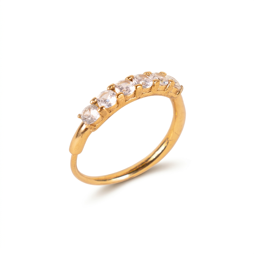 ANELLO A FEDINA REGOLABILE CON SEI STRASS