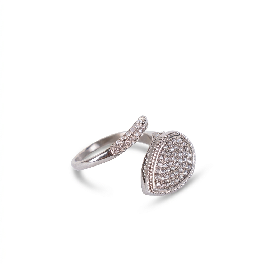 ANELLO REGOLABILE A SERPENTE STILIZZATO CON STRASS