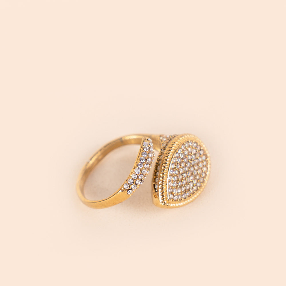 ANELLO REGOLABILE A SERPENTE STILIZZATO CON STRASS