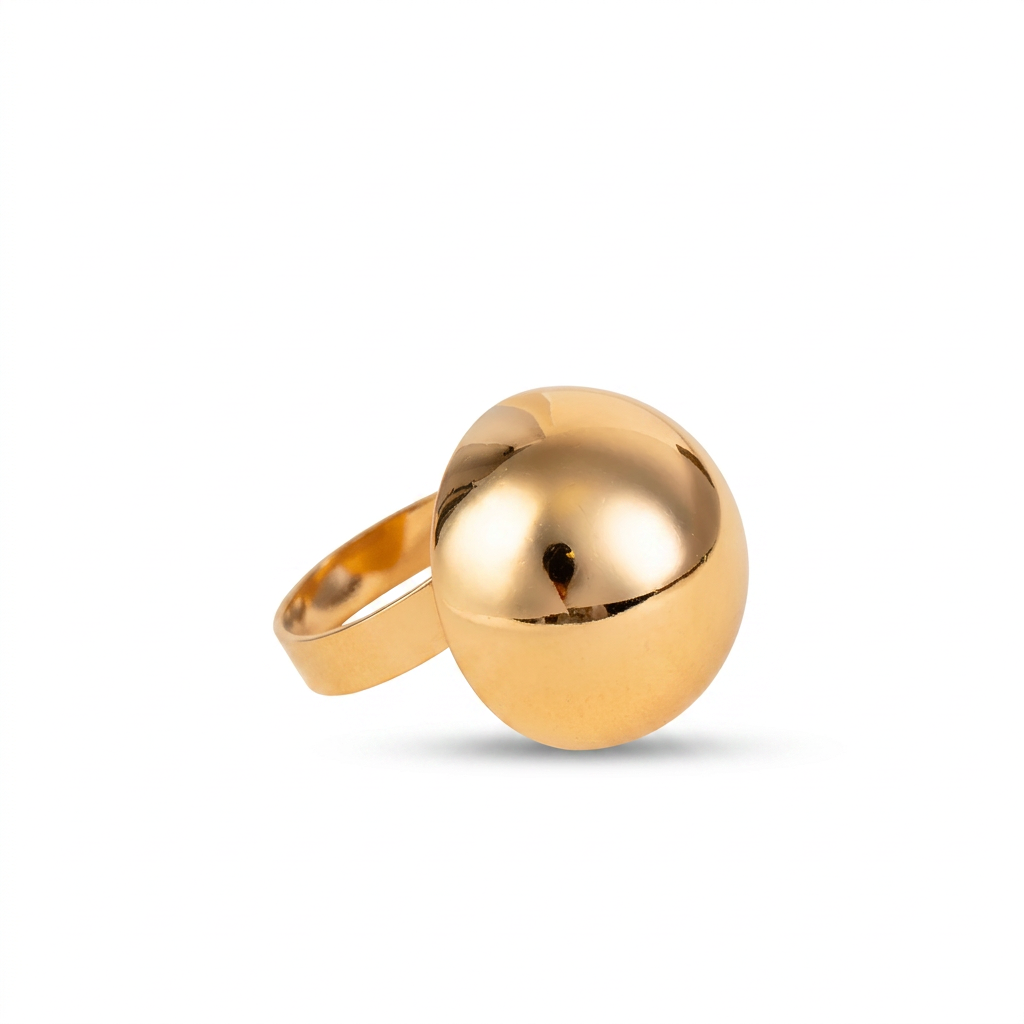ANELLO REGOLABILE CON MEZZA SFERA LUCIDA
