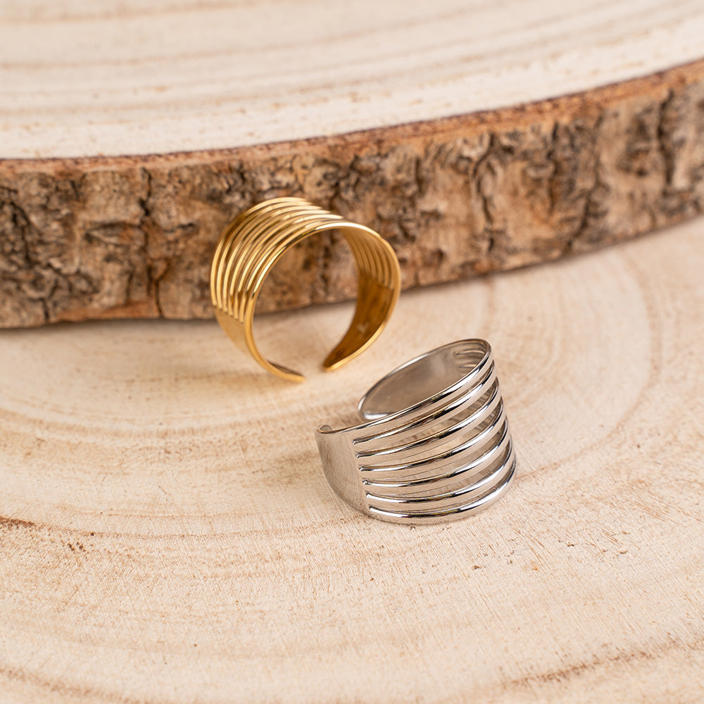 ANELLO A FASCIA CON SETTE LINEE