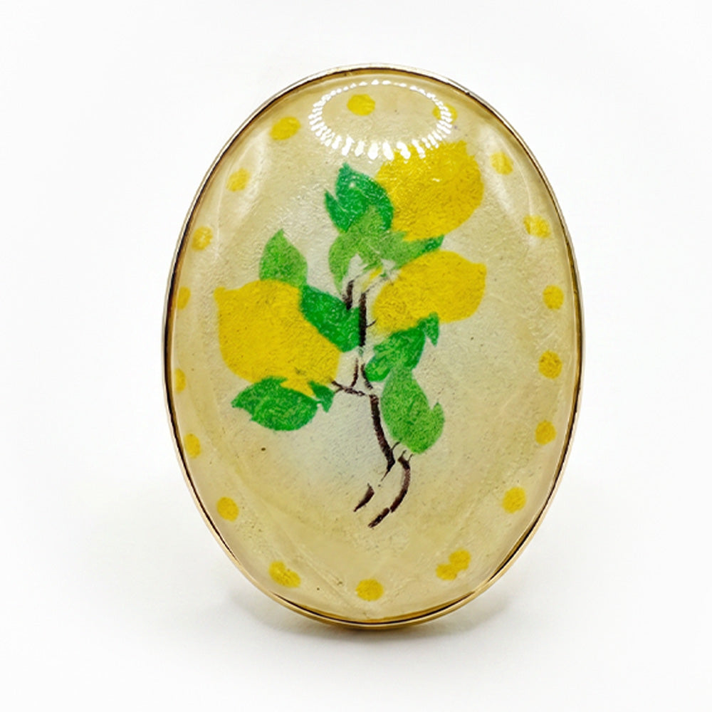 ANELLO CON LIMONI SU ELEMENTO OVALE