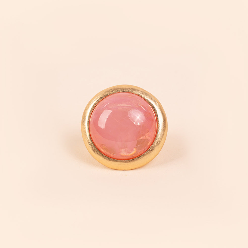 ANELLO ELASTICO SATINATO CON MEZZA SFERA COLORATA