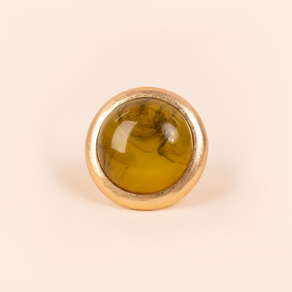 ANELLO ELASTICO SATINATO CON MEZZA SFERA COLORATA