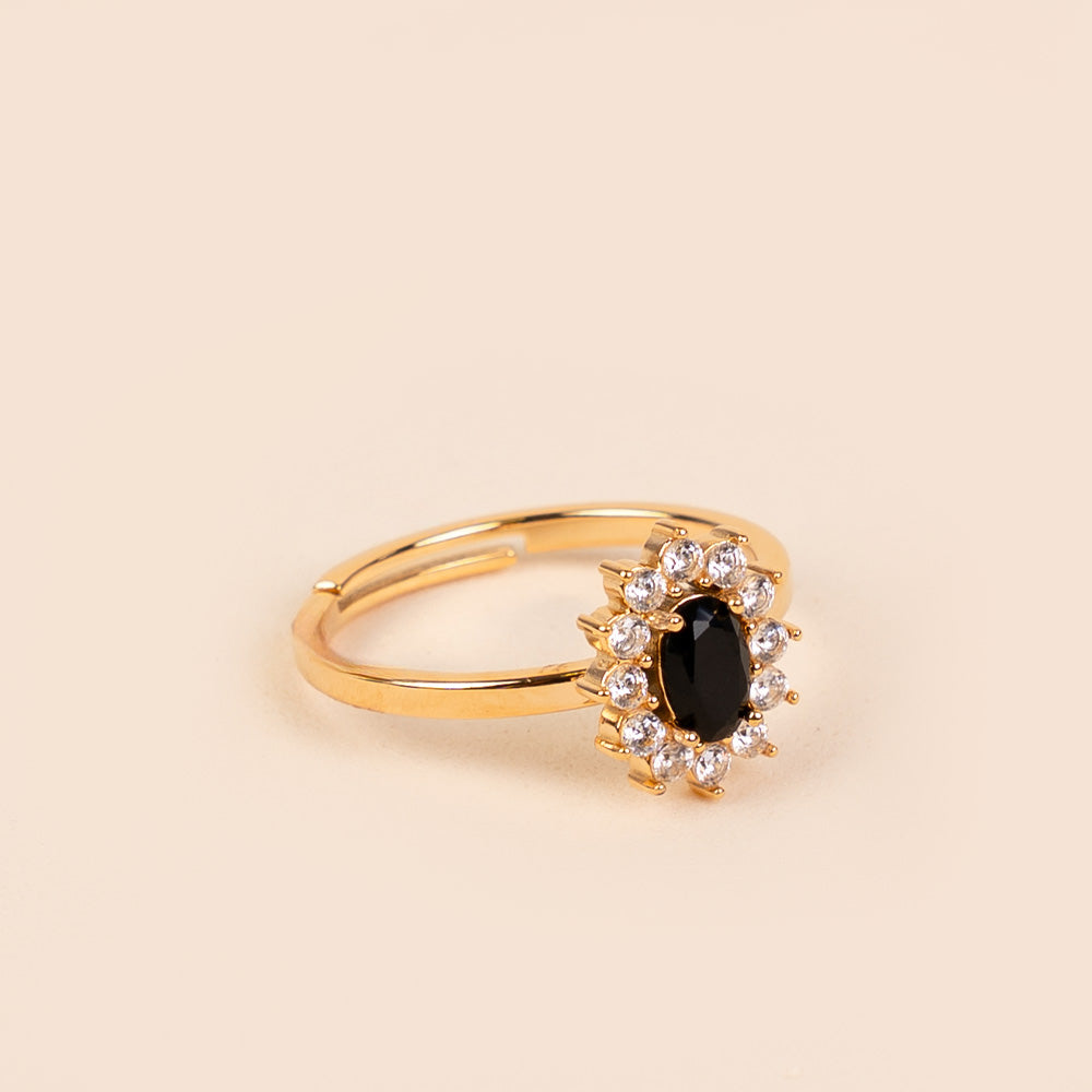 ANELLO REGOLABILE CON PUNTO LUCE CONTORNATO DI STRASS