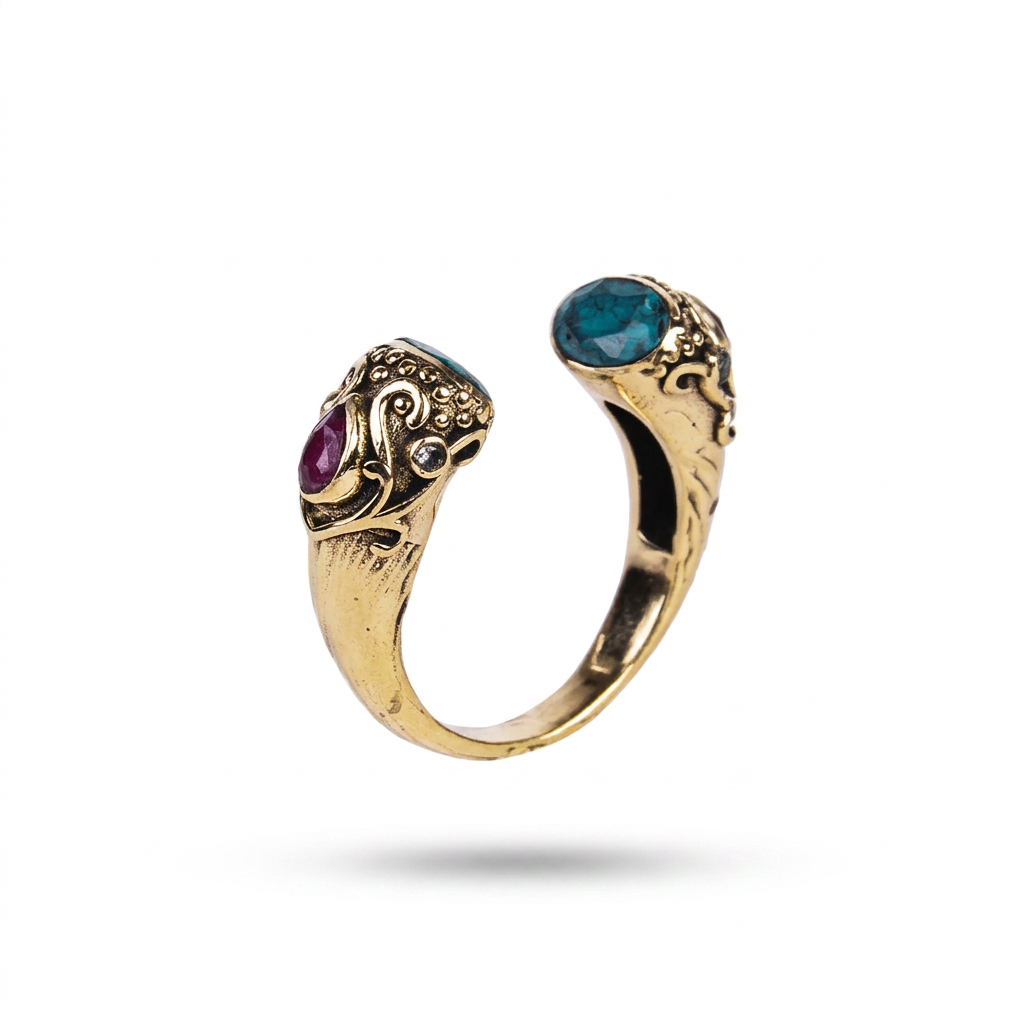 ANELLO REGOLABILE LAVORATO CON PIETRE