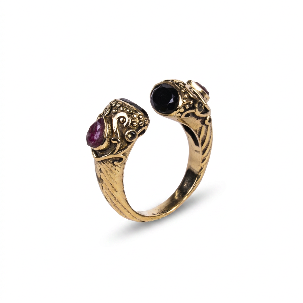 ANELLO REGOLABILE LAVORATO CON PIETRE