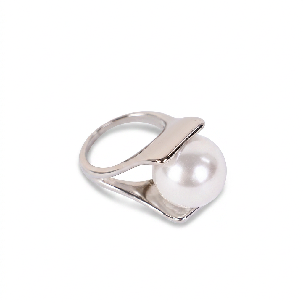 ANELLO MINIMAL CON PERLA CENTRALE