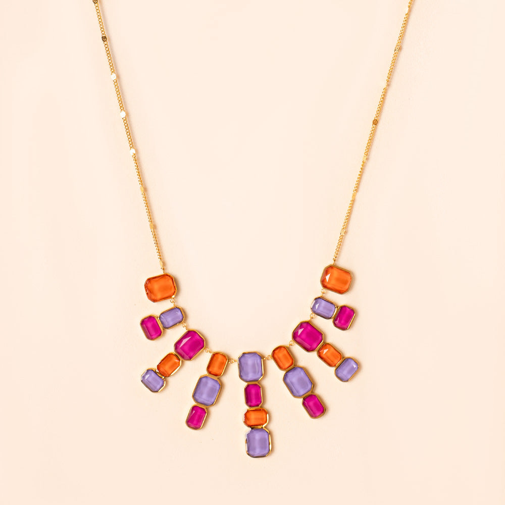 COLLANA CON PENDENTI DI PIETRE COLORATE