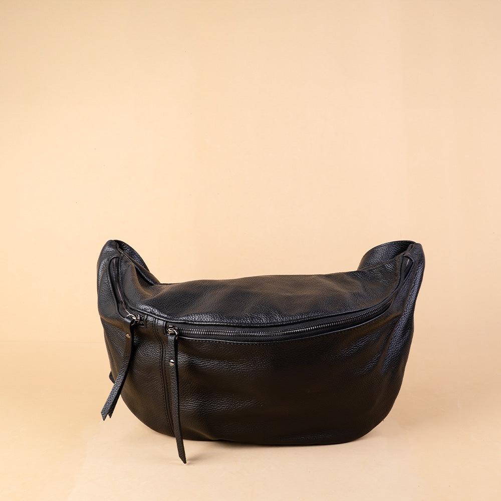 BORSA MARSUPIO VERA PELLE CON TRACOLLA FISSA