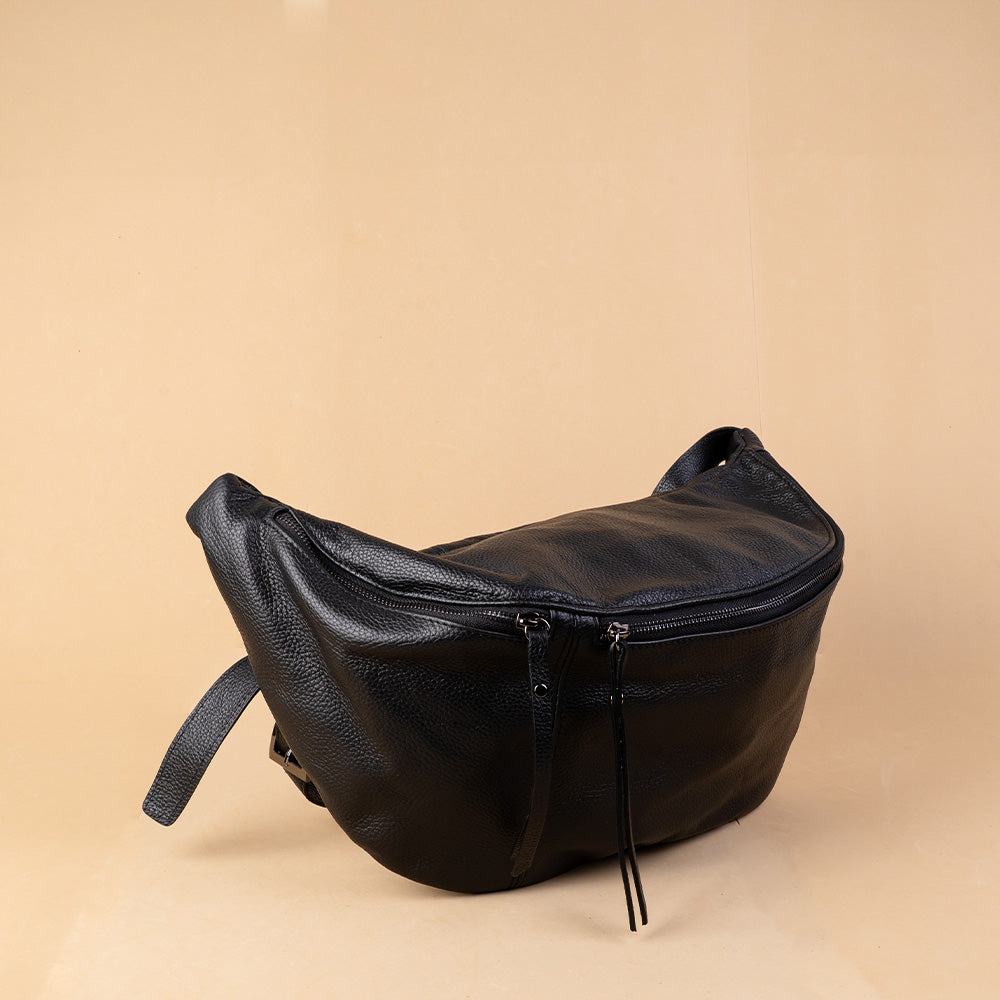 BORSA MARSUPIO VERA PELLE CON TRACOLLA FISSA