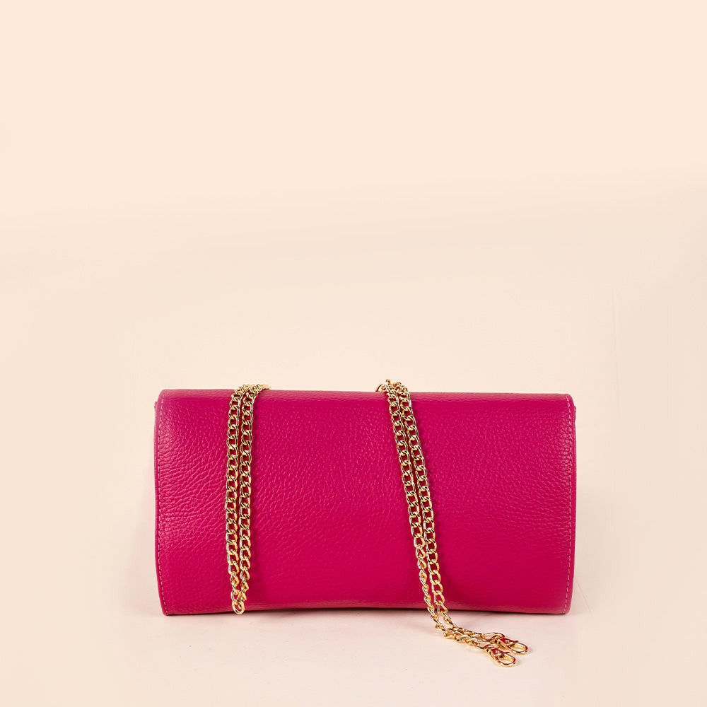 BORSA POCHETTE CON CHIUSURA EFFETTO BAMBOO