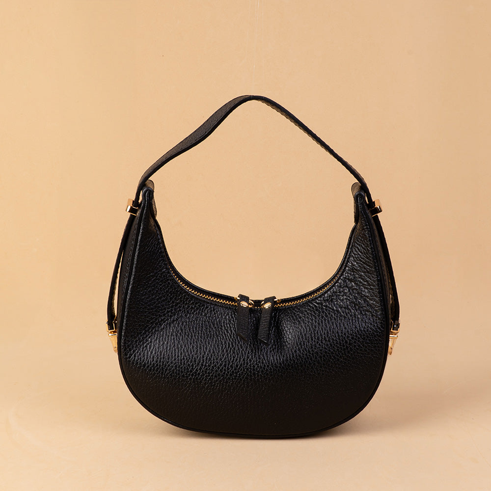 BORSA A MANO A MEZZALUNA CON CHIUSURA A ZIP