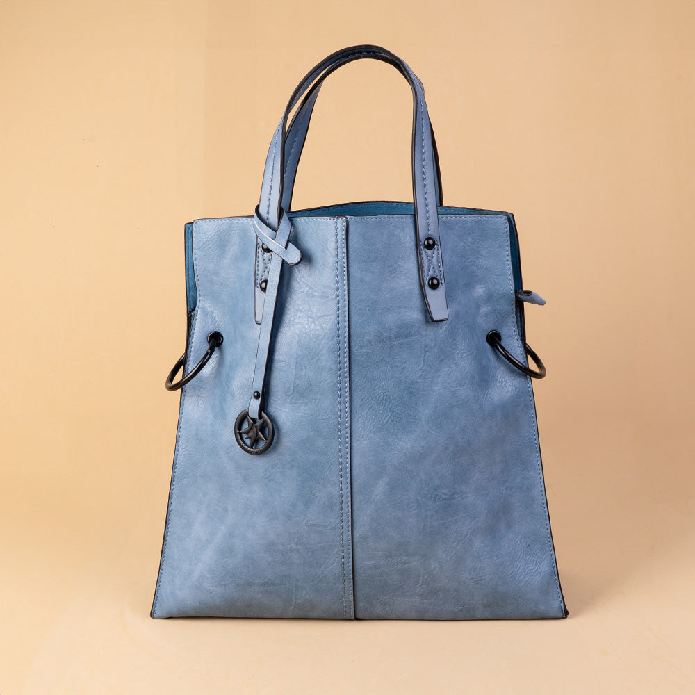 BORSA A SPALLA RETTANGOLARE CON ANELLI AI LATI