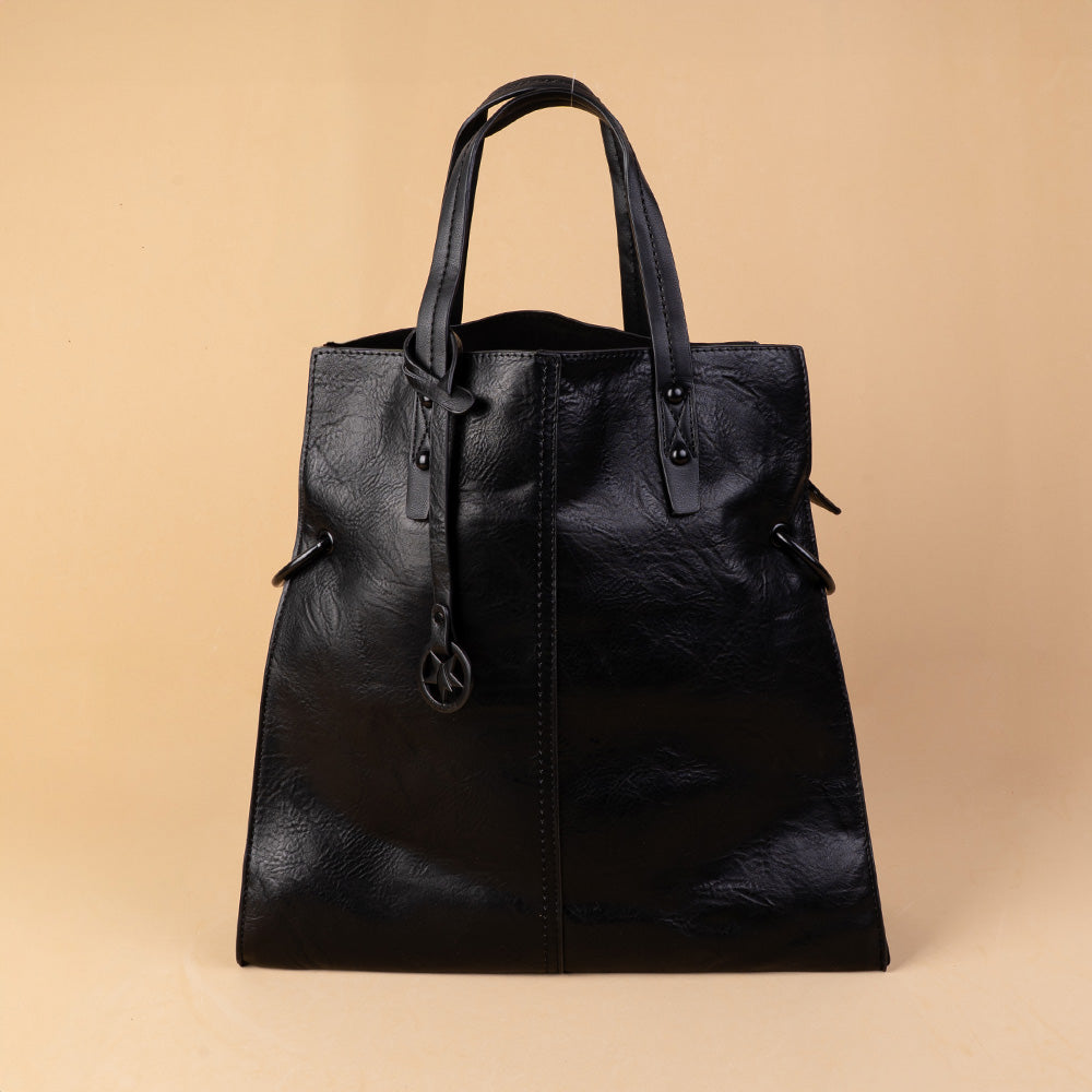 BORSA A SPALLA RETTANGOLARE CON ANELLI AI LATI