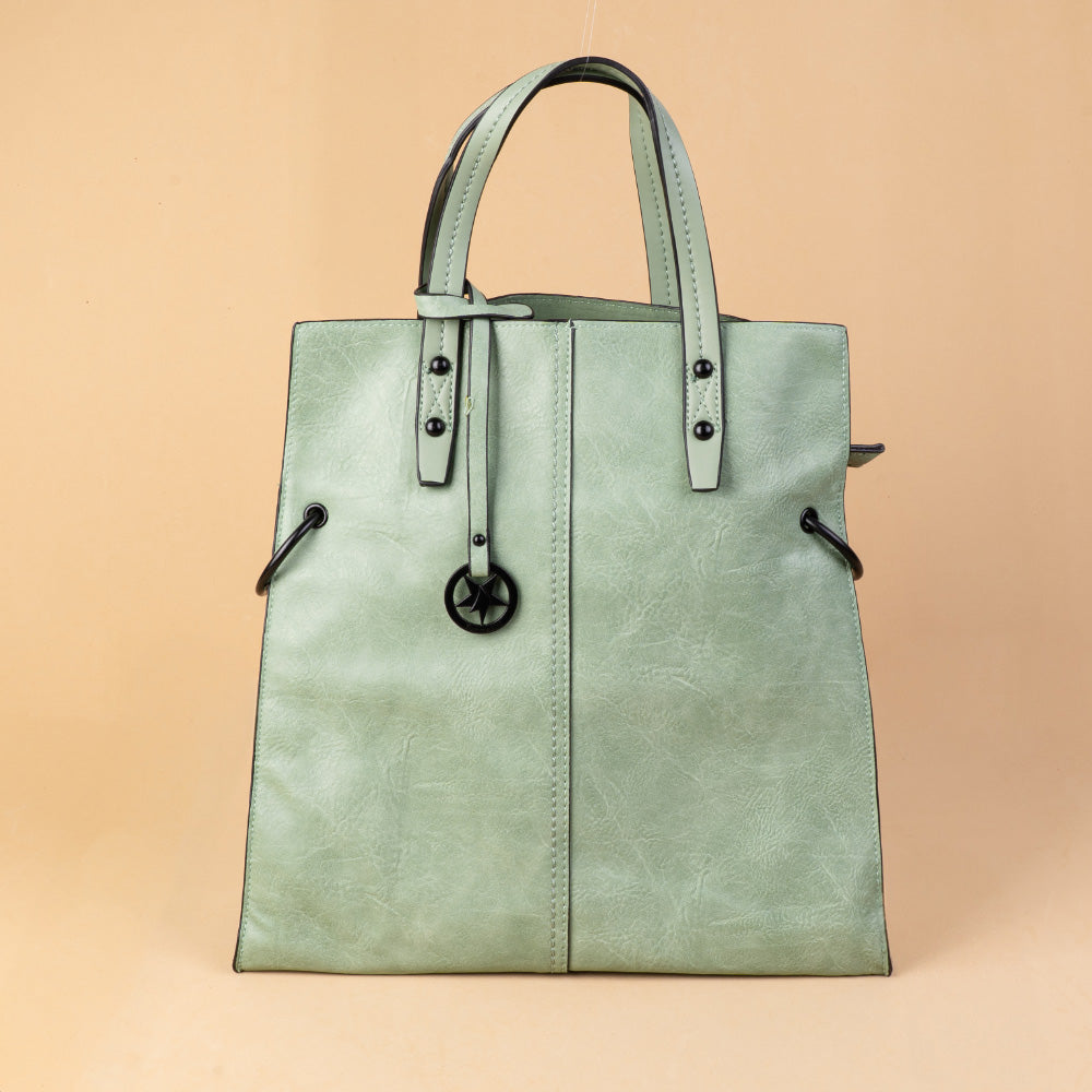 BORSA A SPALLA RETTANGOLARE CON ANELLI AI LATI