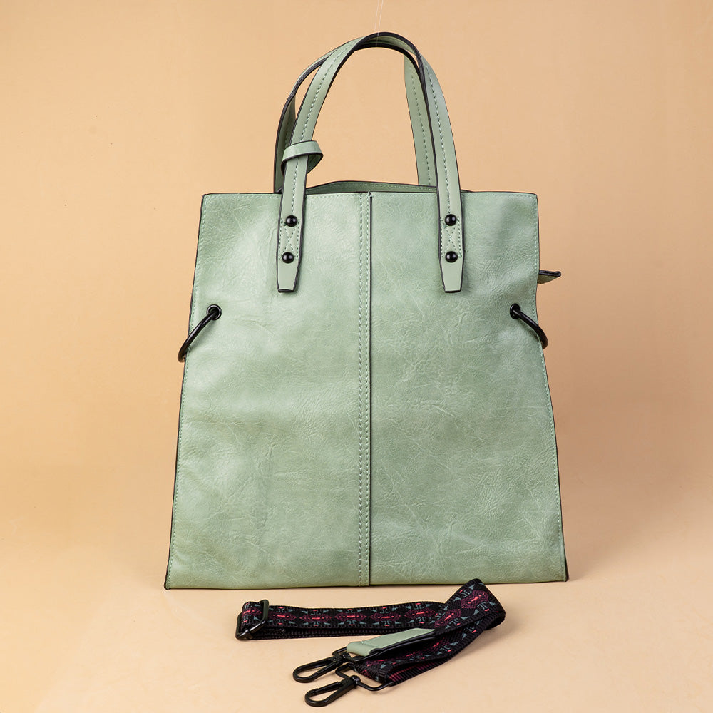 BORSA A SPALLA RETTANGOLARE CON ANELLI AI LATI