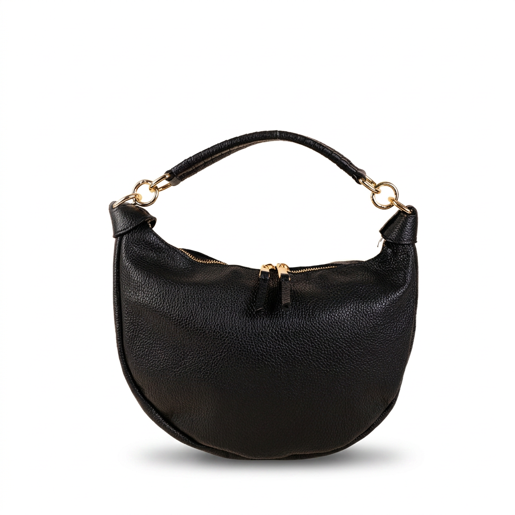 BORSA A SPALLA A MEZZA LUNA E MANICO ARROTOLATO