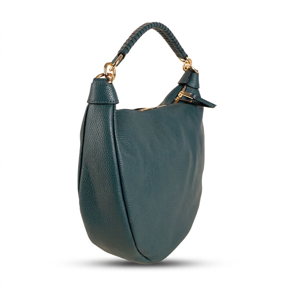 BORSA A SPALLA A MEZZA LUNA E MANICO ARROTOLATO