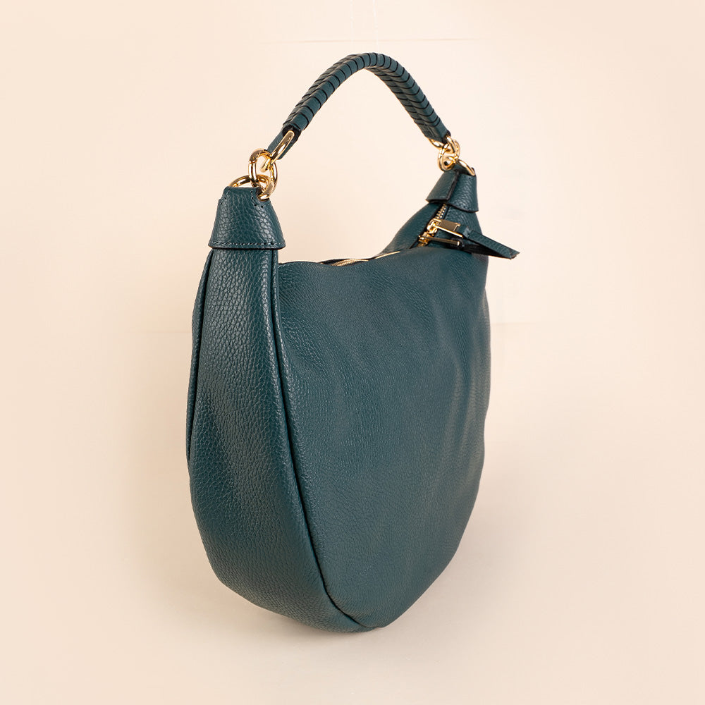 BORSA A SPALLA A MEZZA LUNA E MANICO ARROTOLATO