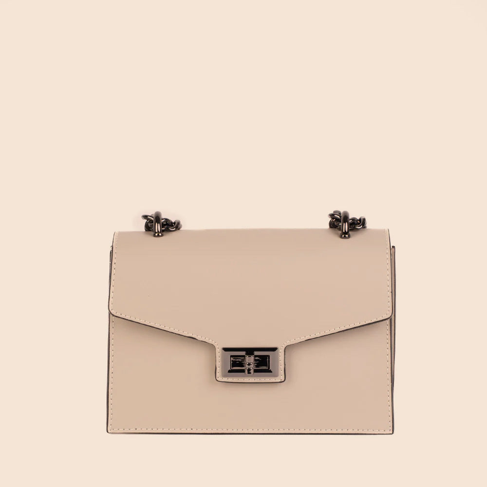 BORSA A SPALLA TRE SCOMPARTI, MANICO A DOPPIA CATENA E GIRELLO