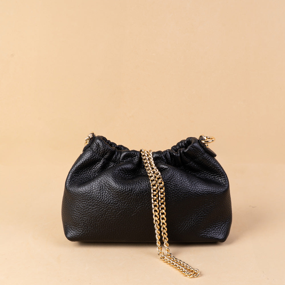 BORSA POCHETTE CON PARTE SUPERIORE ARRICCIATA