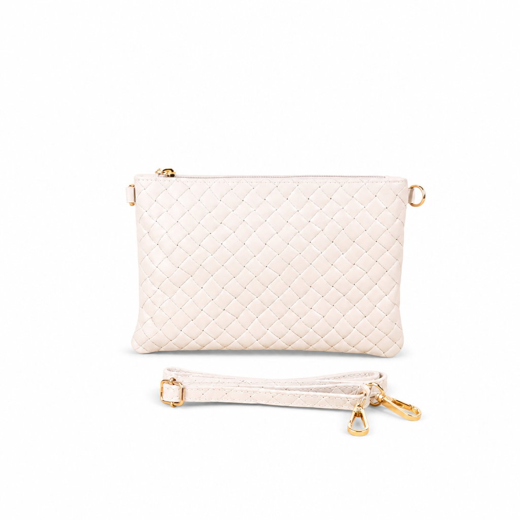 BORSA POCHETTE INTRECCIATA CON TRACOLLA REGOLABILE