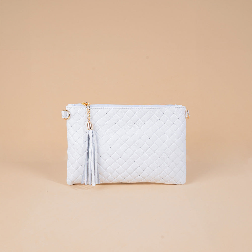 BORSA POCHETTE INTRECCIATA CON TRACOLLA REGOLABILE