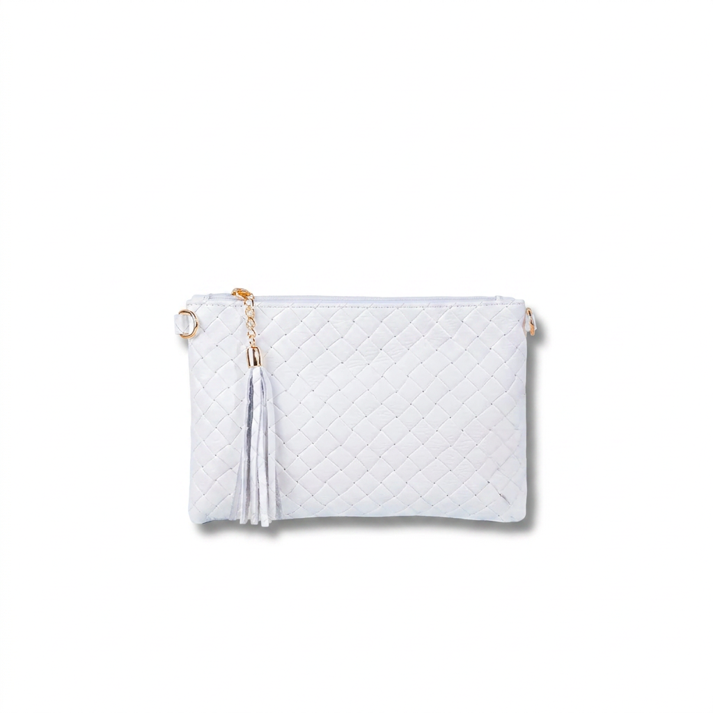 BORSA POCHETTE INTRECCIATA CON TRACOLLA REGOLABILE