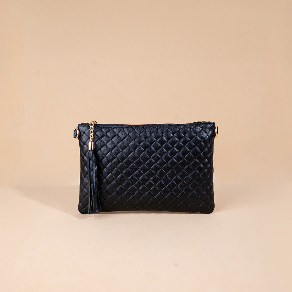 BORSA POCHETTE INTRECCIATA CON TRACOLLA REGOLABILE