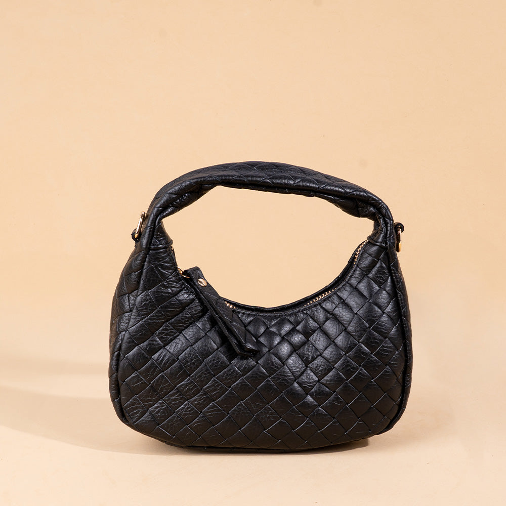 BORSA POCHETTE INTRECCIATA CON TRACOLLA A CATENA